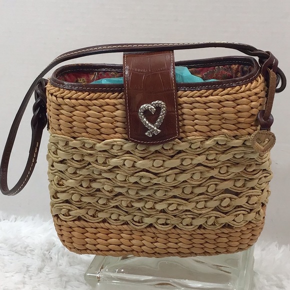 Vtg Brighton Sadie straw shoulder bag - Picture 2 of 14